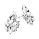 Teardrop Stone Cluster Accent Marquise Stone Embellished Evening Clip On Earrings