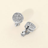 Crystal Cluster Round Clip On Earrings