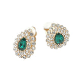 Teardrop Cluster Evening Clip On Earrings