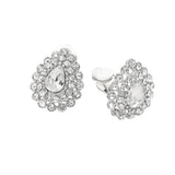 Teardrop Cluster Evening Clip On Earrings