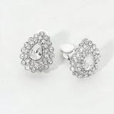 Teardrop Cluster Evening Clip On Earrings