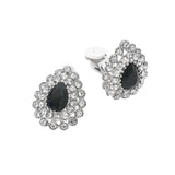 Teardrop Cluster Evening Clip On Earrings