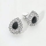 Teardrop Cluster Evening Clip On Earrings
