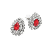Teardrop Cluster Evening Clip On Earrings