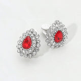 Teardrop Cluster Evening Clip On Earrings