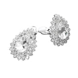 Teardrop Cluster Evening Clip On Earrings