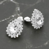 Teardrop Cluster Evening Clip On Earrings