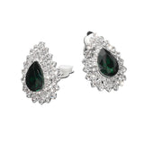 Teardrop Cluster Evening Clip On Earrings