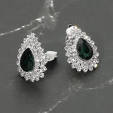 Teardrop Cluster Evening Clip On Earrings