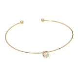 SECRET BOX_Minimal Heart Stone Cluster Accent Cuff Bracelet