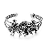 Metal Derby Riding Running Horse Cuff Bracelet