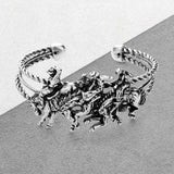Metal Derby Riding Running Horse Cuff Bracelet