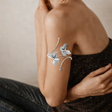 Metal Cutout Butterfly Tip Wire Spiral Wrap Arm Cuff Bracelet