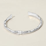 Sculptural Metal Organic Form Cuff Bracelet