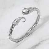 Snake Head Twisted Cuff Bracelet