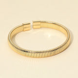 Ribbed Metal Cuff Bracelet