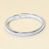 Ribbed Metal Cuff Bracelet