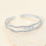 Marquise CZ Accent Open Evening Cuff Bracelet