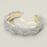 Textured Rhinestone Evening Cuff Bracelet
