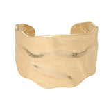 Wide Textured Metal Cuff Bracelet