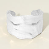Wide Textured Metal Cuff Bracelet