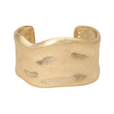 Wide Hammered Metal Cuff Bracelet