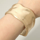 Wide Hammered Metal Cuff Bracelet