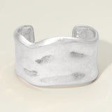 Wide Hammered Metal Cuff Bracelet