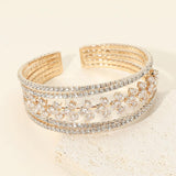 CZ Marquise Cluster Center Split Adjustable Evening Cuff Bracelet