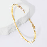 Rhinestone Embellished Detail Metal Ball Cuff Bracelet
