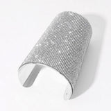 Wide Rhinestone Paved Arm Cuff Bracelet