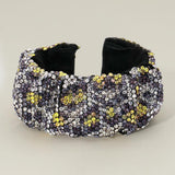 Bling Leopard Patterned Pleated Adjustable Cuff Bracelet