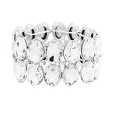 Glass Crystal Oval Stone Cluster Stretch Bracelet