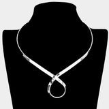 Swirl Metal Choker Necklace