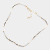 Faceted Beaded Choker Necklace