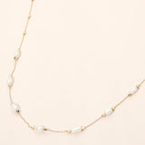 Minimal Pearl Station Choker Necklace