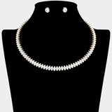 Marquise Stone Cluster Evening Choker Necklace