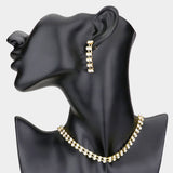 2-Row rhinestone choker necklace