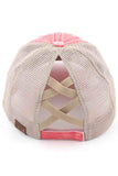 C.C DISTRESSED TOP KNOTS AND COFFEE PATCH PONYCAP