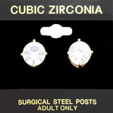 10mm Round CZ Stud Earrings