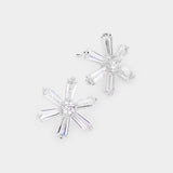 Crystal cubic zirconia CZ flower stud earrings