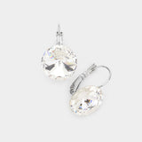 Genuine Crystal Lever Back Earrings