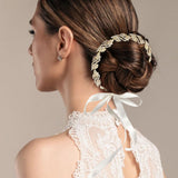 Rhinestone Paved Leaf Vine Wrap Headpiece