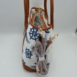 Maritime Adventure Canvas Tote – Monochrome Voyage Shoulder Bag