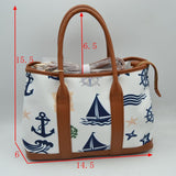 Maritime Adventure Canvas Tote – Monochrome Voyage Shoulder Bag