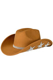 C.C American Flag Theme Star Stone Vegan Felt Cowboy Hat