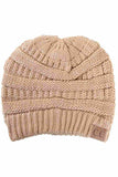 C.C Women's Ribbed Knit Solid Color Beanie
