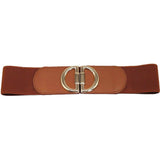 Double Half Open Circle Buckle Stretch Belt