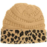 Matching Cuff Leopard Print C.C Beanie