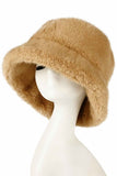 C.C GLITTER Short Fur Solid Winter Bucket Hat